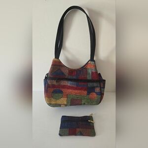 Danny K Beverly Hills Geometric Tapestry Shoulder Bag w/ Coin Pouch